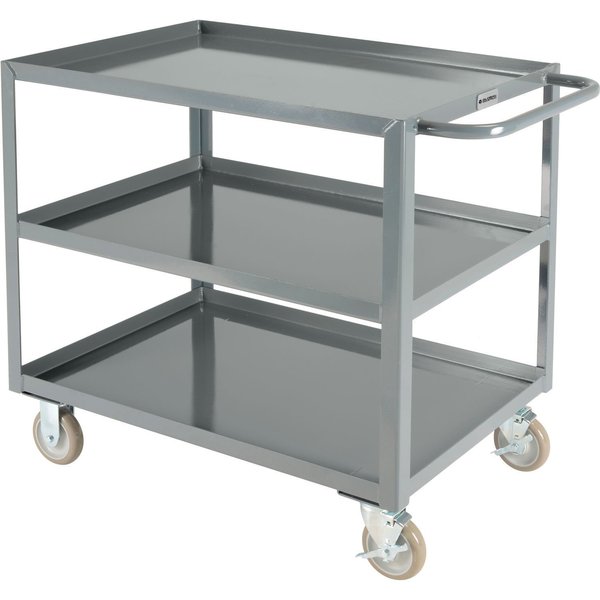 Global Industrial Steel Utility Cart w/3 Tray Shelves, 1200 lb. Capacity, 36L x 24W x 35H 800458